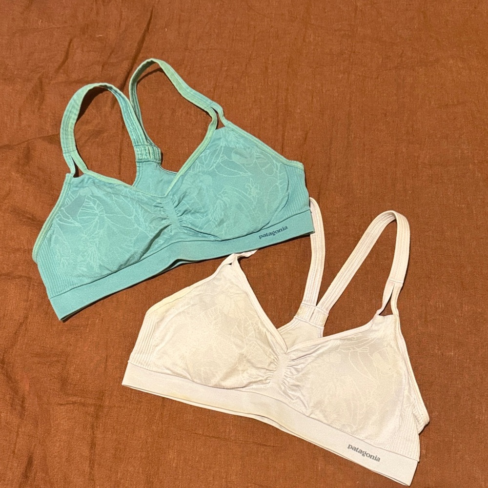 Patagonia Women's Bra Set - Teal and Light Purple